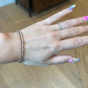 Rose gold diamond Cuban link bracelet